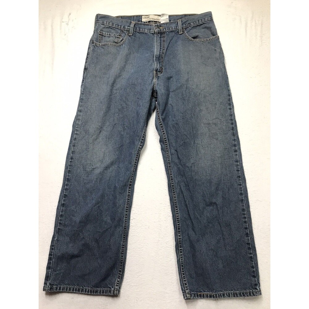 LEVIS 569 Jean Men 36x29 (36/30 tag) Loose Straight Wide Leg Medium Wash Skater